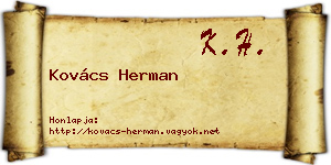 Kovács Herman névjegykártya