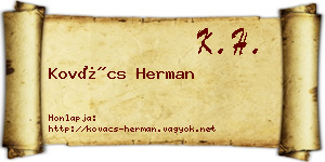 Kovács Herman névjegykártya