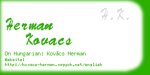 herman kovacs business card